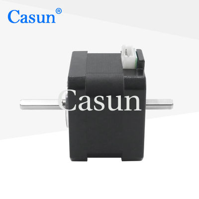 Bom preço 1.8 Grau NEMA 17 Motor passo-a-passo de duplo eixo para aparelho de automação de equipamentos médicos Em linha
